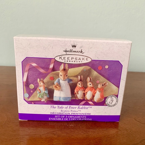 Hallmark Keepsake Tale Of Peter Rabbit 1999  Set of 3 - Picture 1 of 12